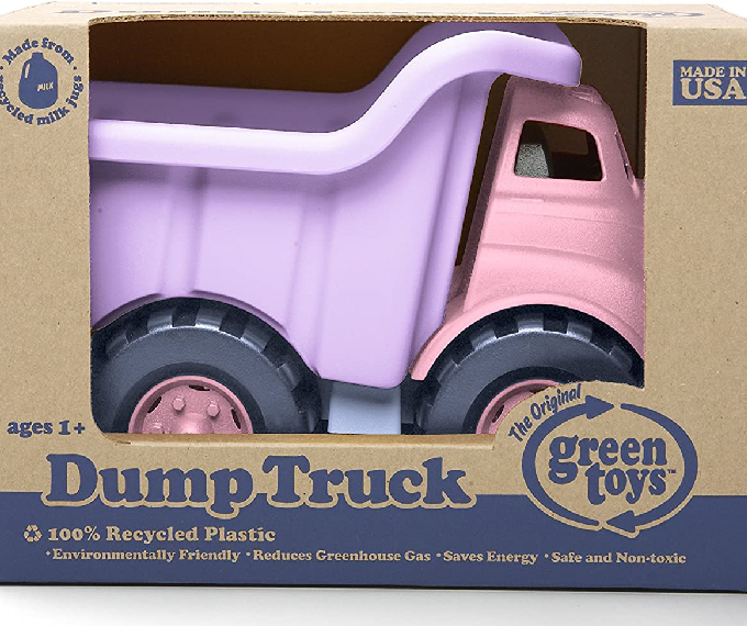 Green Toys Dump Truck in Pink Color - BPA Free - Image 4